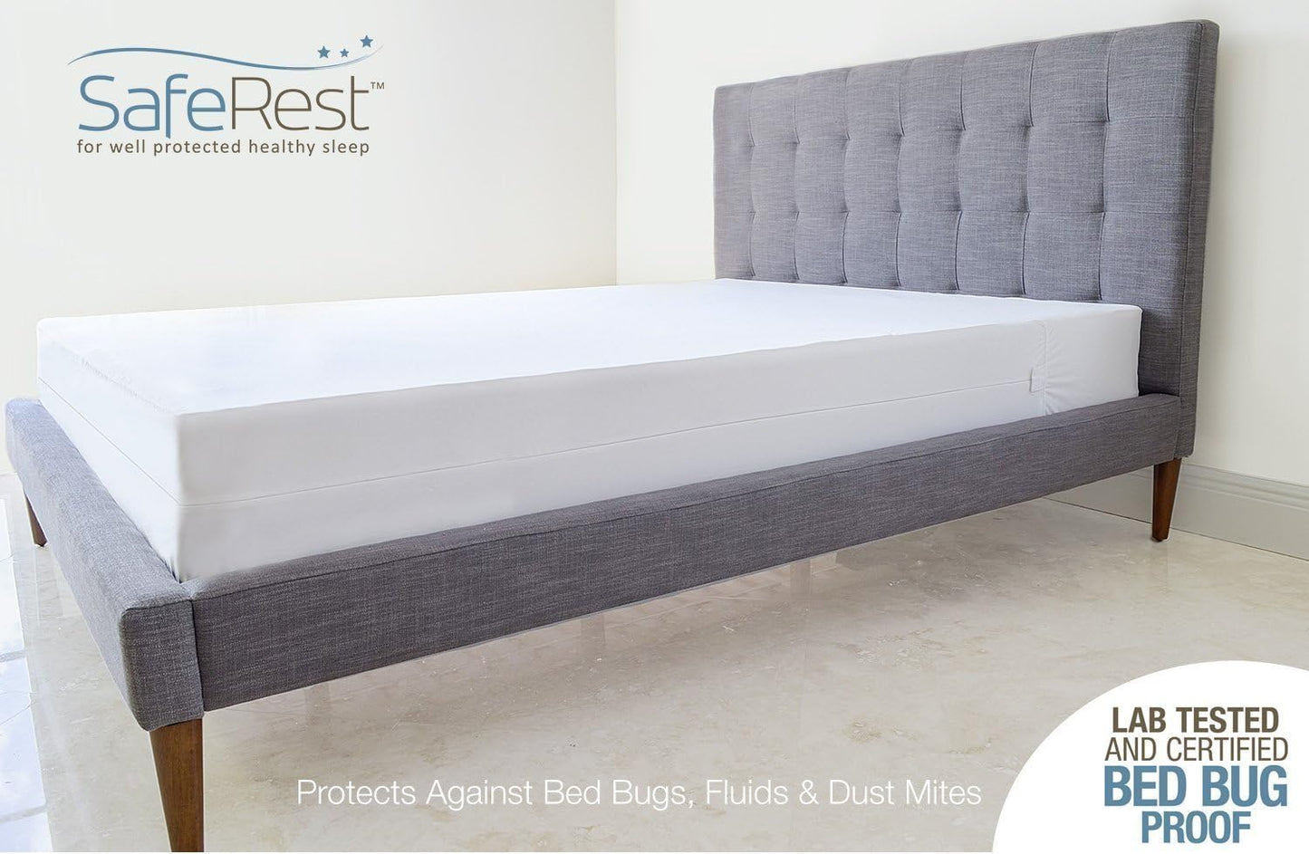 SafeRest Polyester Box Spring Encasement, Fits Up to 9-inch, Full - White (New)