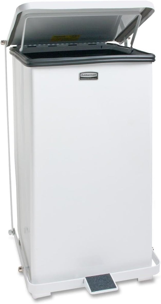 Rubbermaid ST12EPLWH Defenders 12 Gallons Biohazard Step Can for Office, White (New, Damaged Retail Box)