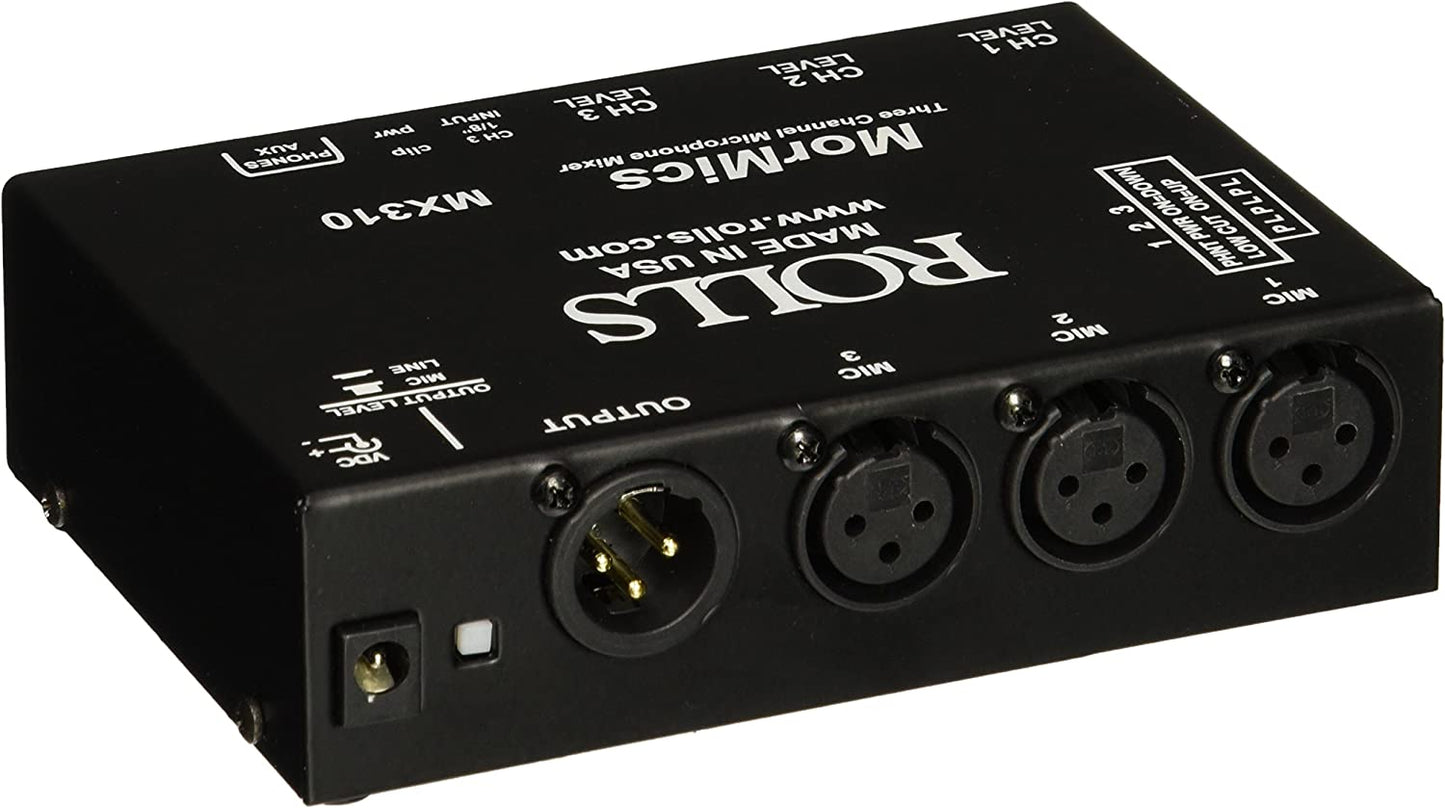 Rolls MX310 3 Channels Corded Electric Microphone Mixer/Combiner - Black (Used)