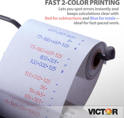 Victor 1208-2 Compact and Reliable Printing Calculator with 12 Digit LCD Display (Like New)