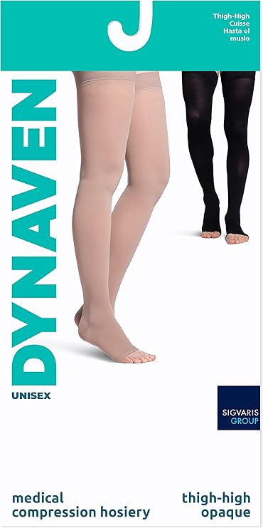 Sigvaris Dynaven 972 Women's Sheer Fashion 20-30mmHg Thigh-Highs Soft Socks (Used)