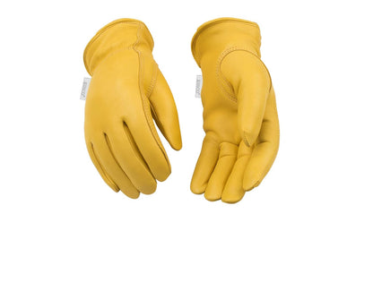 Kinco - Women's Golden Full Grain Deerskin Leather Insulated Gloves, Medium (Like New)