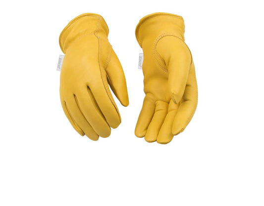 Kinco - Women's Golden Full Grain Deerskin Leather Insulated Gloves, Medium (Like New)