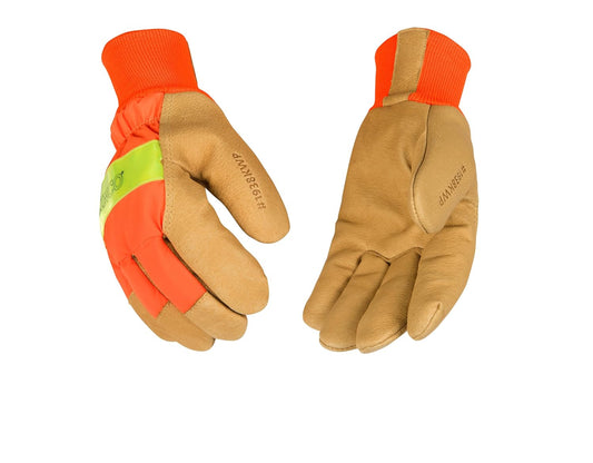 Kinco HydroFlector Pigskin Wrist Waterproof Glove, Orange - Large (Pack of 1) (Like New)