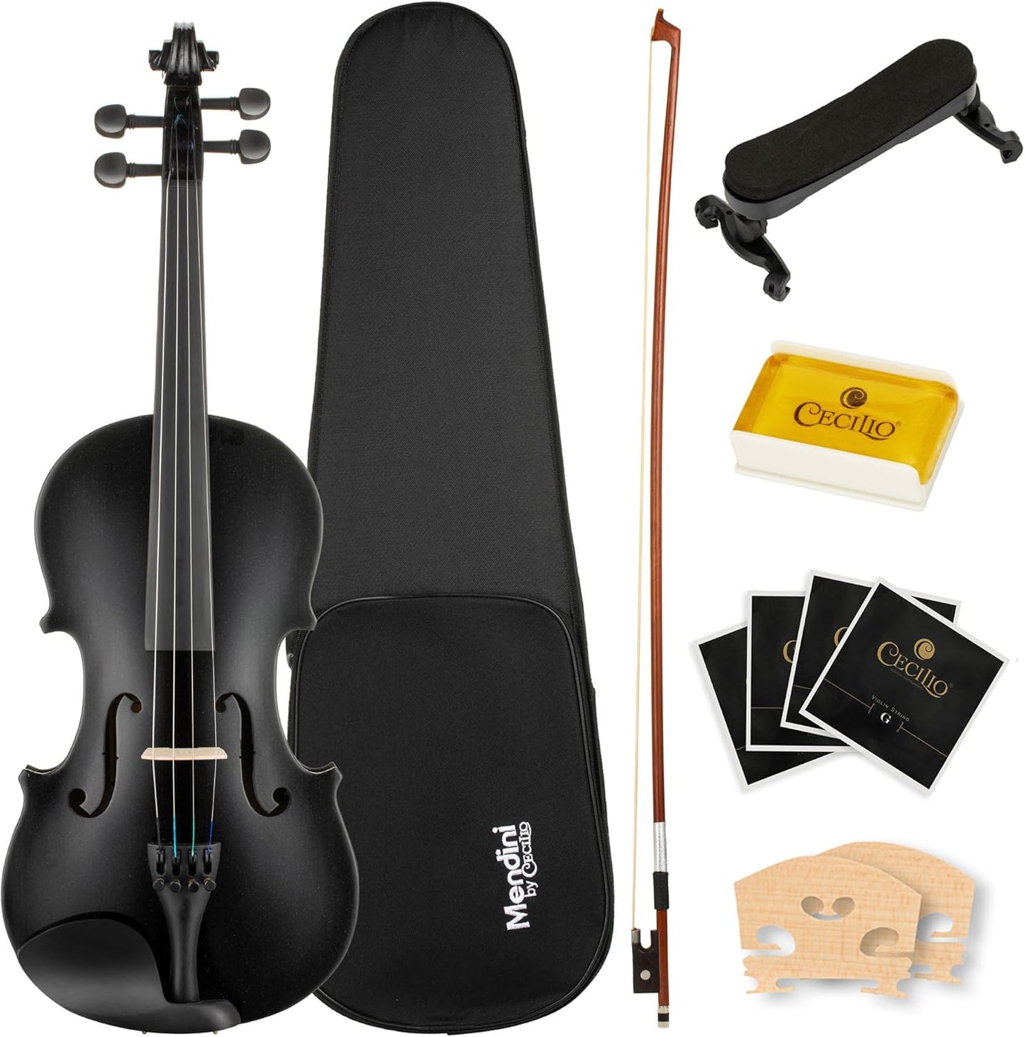 Mendini By Cecilio Violin For Beginners, Kids & Adults w/Hard Case, 4/4 -Black (Like New, No Retail Box)