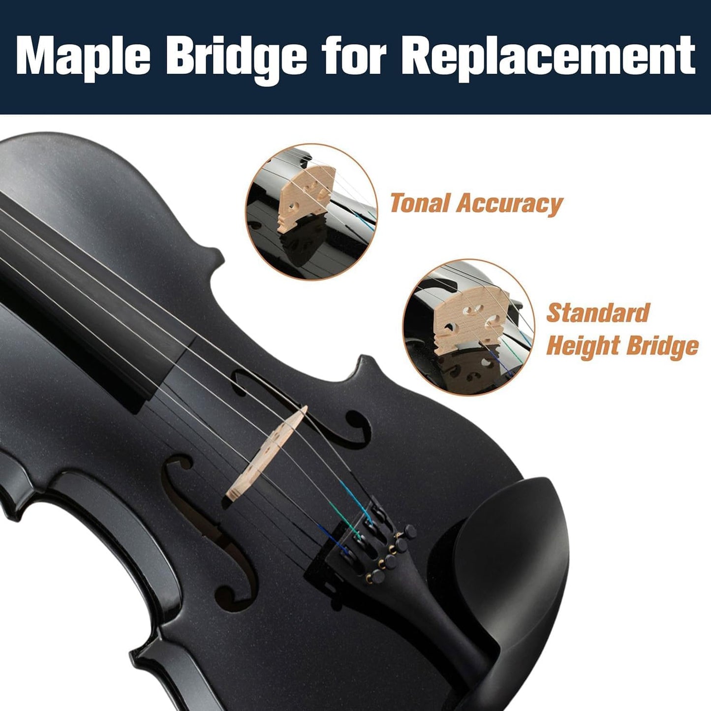 Mendini By Cecilio Violin For Beginners, Kids & Adults w/Hard Case, 4/4 -Black (Like New, No Retail Box)