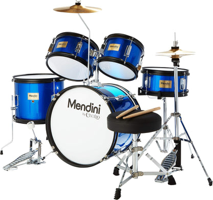 Mendini by Cecilio 5 Piece 16 Inch Junior Drums Kit - Blue Metallic- (Like New)