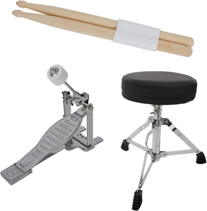 Mendini By Cecilio Drum Set – 3-Piece Kids Drum Set (16"), Black Metallic (Like New)