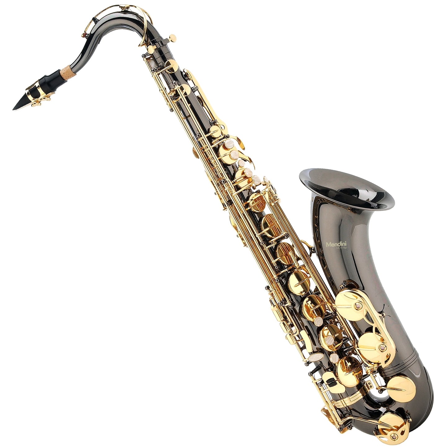 Mendini Tenor Saxophone, L+92D B Flat, Case, Tuner, Black with Gold Keys (Used)