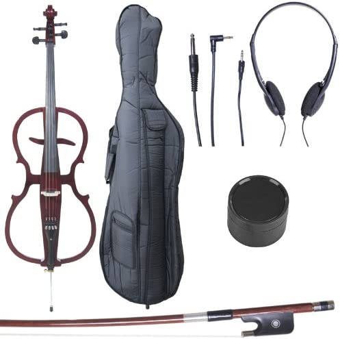Cecilio CECO-1DW Ebony Electric Silent Metallic Mahagony Cello in Style 1, 4/4 (Like New)
