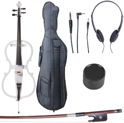 Cecilio 4/4 CECO-1WH Pearl Electric Cello with Ebony Fittings in Style 1, White (Used)