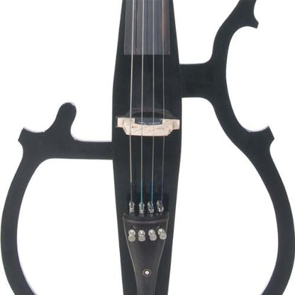 Cecilio CECO-2BK Ebony Electric Silent Metallic Black Cello Style 2, Full Size (Used)