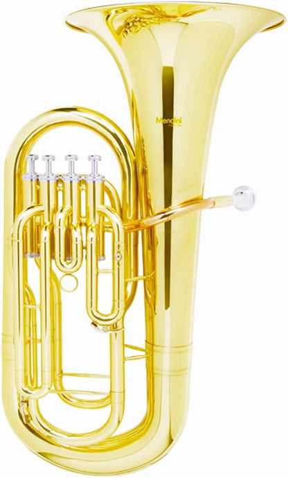 Mendini MEP-L Lacquer Brass B Flat Euphonium w/ Stainless Steel Pistons, Gold- (Used)