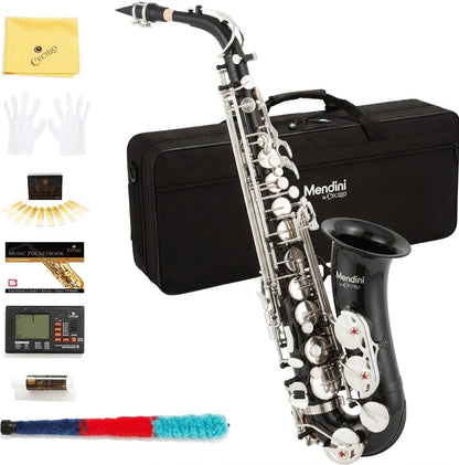 Mendini By Cecilio Alto Saxophone w/ Tuner, Mouthpiece, Case, 10 Reeds & Grease (Used, No Retail Box)