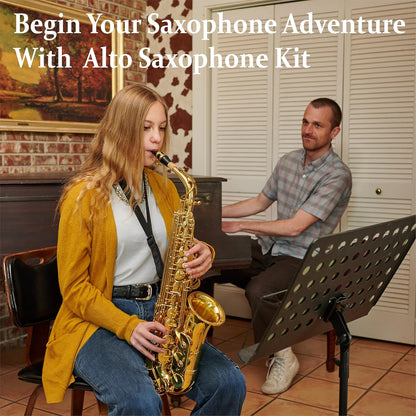 Mendini By Cecilio Alto Saxophone w/ Tuner, Mouthpiece, Case, 10 Reeds & Grease (Used, No Retail Box)