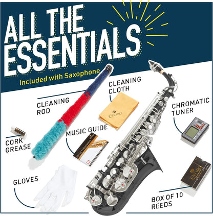 Mendini By Cecilio Alto Saxophone w/ Tuner, Mouthpiece, Case, 10 Reeds & Grease (Used, No Retail Box)