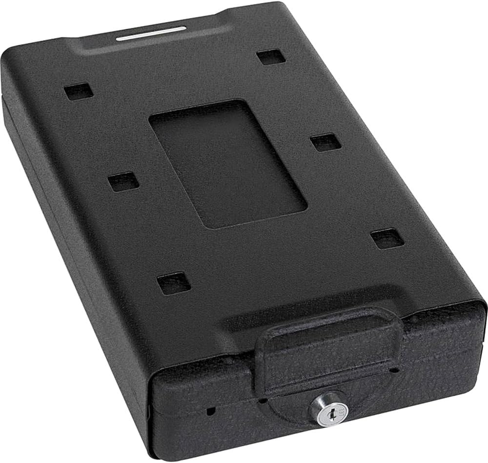Bulldog Vaults BD1150 Portable Plastic Cases Car Holster Safe w/ Key Lock, Black (New)
