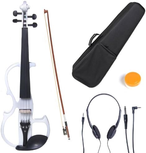 Cecilio L4/4CEVN-L2W Left-Handed Solid Wood Pearl White Electric Violin (Used)