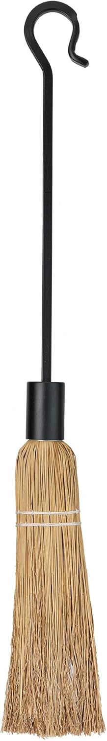 Uniflame 29.5" Fireplace Brush with Crook Handle Wrought Iron Ash Cleaner, Black (Like New)