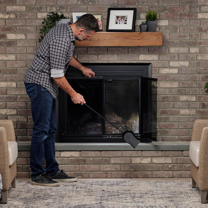 UniFlame C-1003 29.5" Ergonomic Fireplace Ash Shovel with Crook Handle - Black (Like New, No Retail Box)