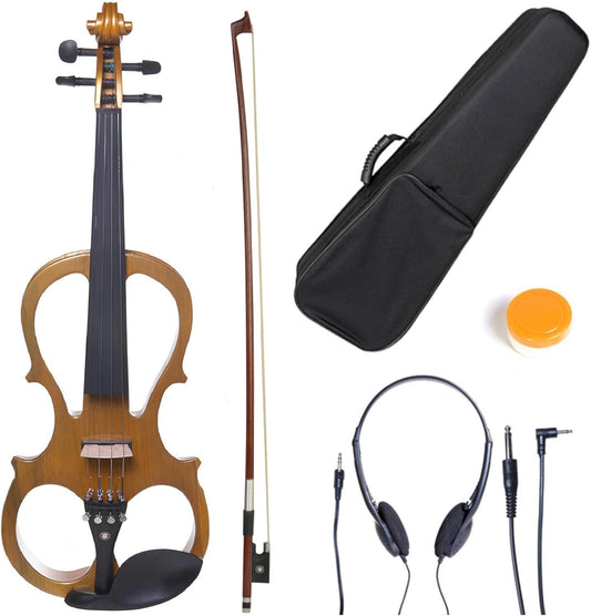 Cecilio Left-Handed Electric Violin With Case - Yellow Maple Metallic, Full Size (Used)