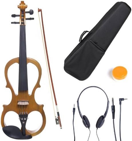 Cecilio 3/4 Electric Solid Wood Violin w/ Ebony Fittings, Metallic Yellow Maple (Like New)