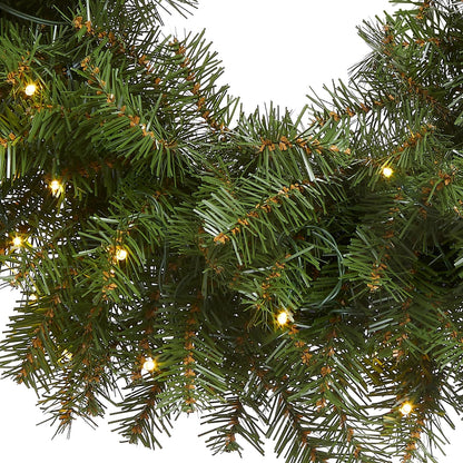 National Tree Pre-Lit Artificial Christmas Wreath, Green, Norwood Fir, 24-Inches (Like New)