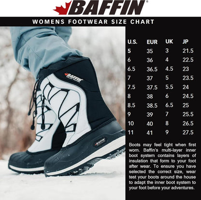 Baffin Women's ICEFIELD Tall Waterproof & Lightweight Snow Boots, Size 7 - White (Like New, Damaged Retail Box)