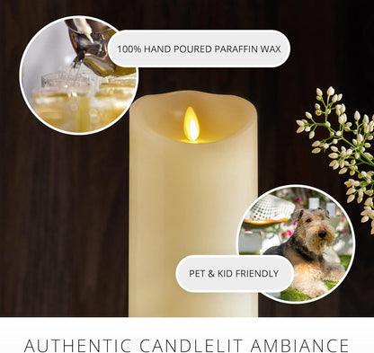 Luminara Flameless Battery Operated LED Candle for Decor, 3.5" x 7", Ivory/Cream (Used)