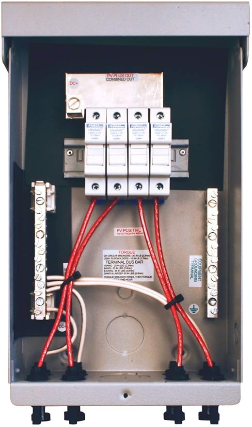 MidNite Solar MNPV4-MC4 Pre-Wired Combiner 4 Position with four 15A Fuse Holders (Like New)