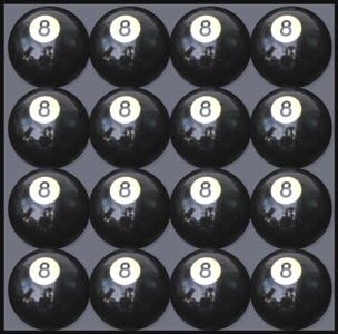 ISZY Billiards Box of 16 Replacement #8 Pool Table - Billiard Ball, Black 2 1/4" (Like New)