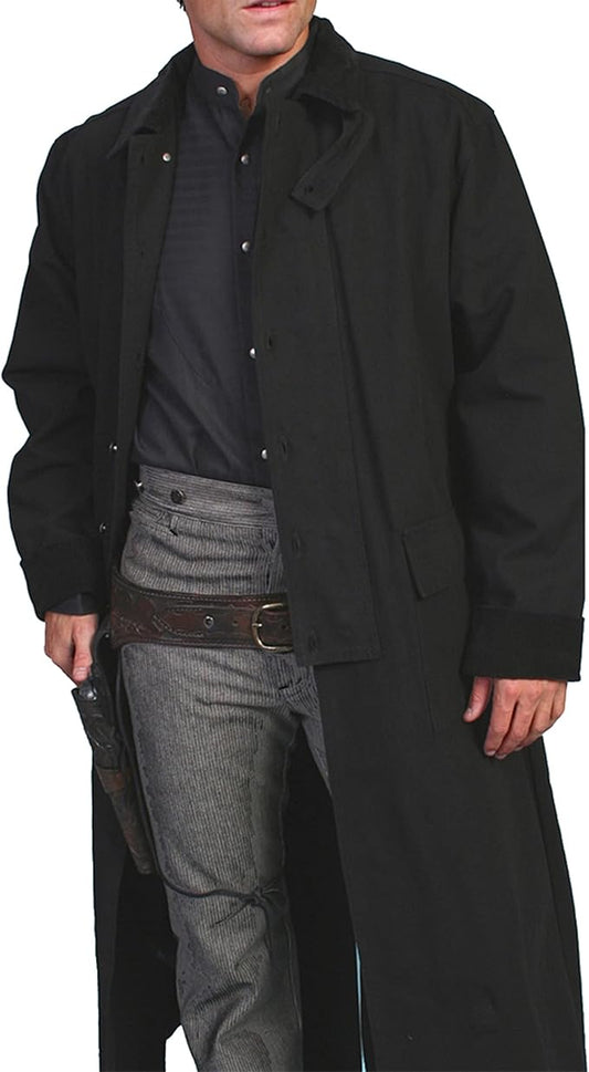Scully RW107 Long Lightweight Canvas Jacket with Collar for Men, Black, XX-Large (Like New, No Retail Box)