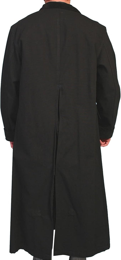Scully RW107 Long Lightweight Canvas Jacket with Collar for Men, Black, XX-Large (Like New, No Retail Box)
