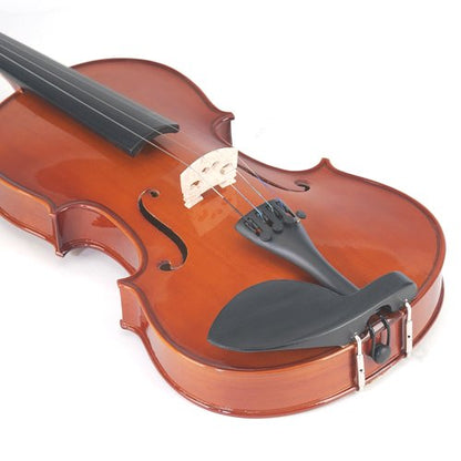 Mendini MA350 12" Satin Antique Solid Wood Viola w/ Case & Bow, Natural Varnish (Like New)