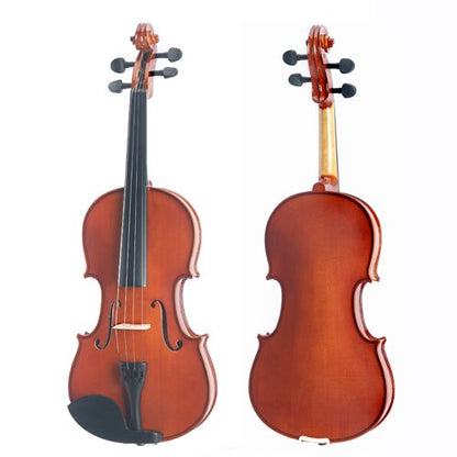 Mendini MA350 12" Satin Antique Solid Wood Viola w/ Case & Bow, Natural Varnish (Like New)