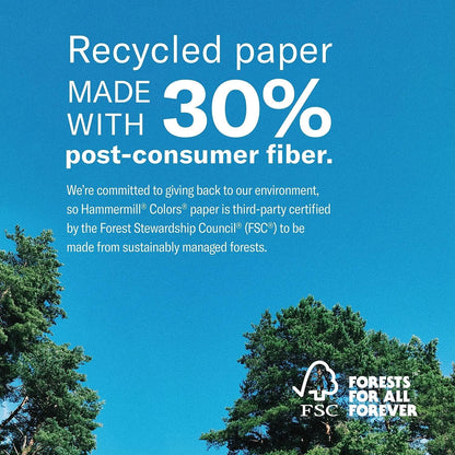 Hammermill 103309CT Recycled Colored Paper for Office & School Print, 20lb, Blue (Like New)