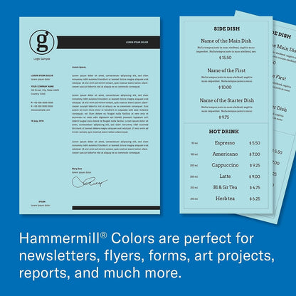Hammermill 103309CT Recycled Colored Paper for Office & School Print, 20lb, Blue (Like New)