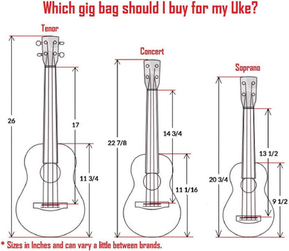 Hola! Heavy Duty SOPRANO (up to 21.5 Inch) Ukulele Gig Bag with 15mm Padding (Used)