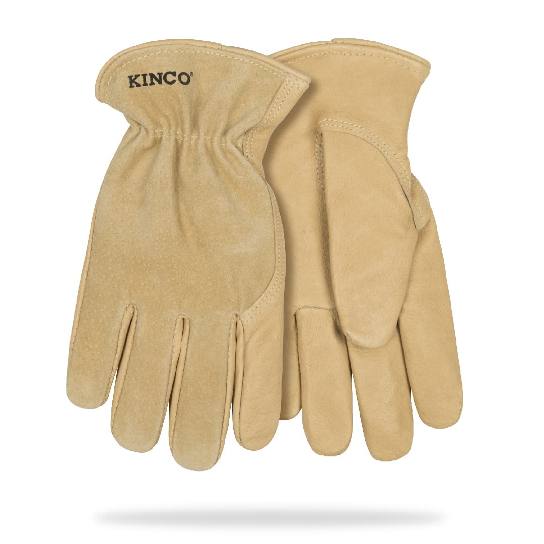 Kinco 90HK Premium Pigskin Leather Work Gloves, Golden - Size Extra Large (Like New)