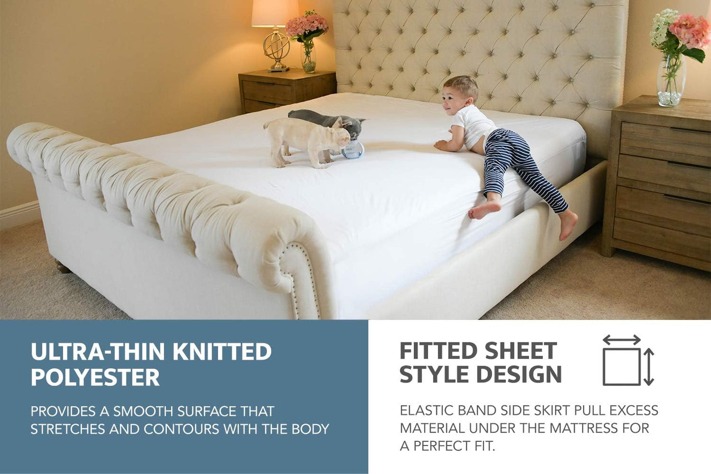 SafeRest Bamboo Viscose Sleepure Quilted Mattress Protector, Twin - White- (New)