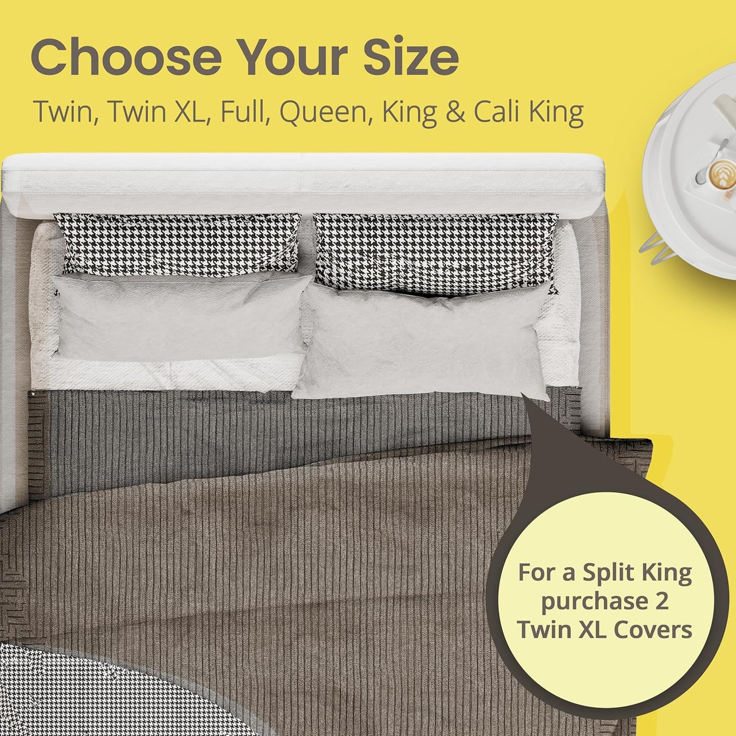 SafeRest Waterproof Polyester Mattress Protector, White - California King Size (New)