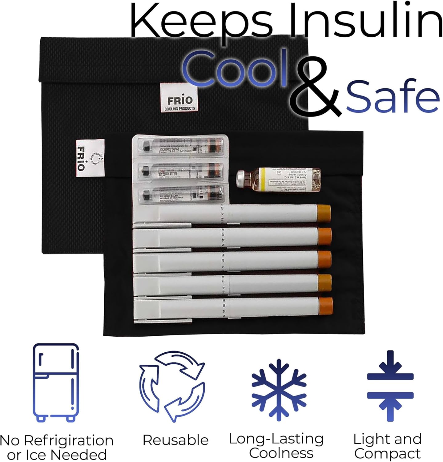 Frio Water Activated Cooling Insulin Wallet for 45+H of Stress Free with Zipper (Like New, No Retail Box)