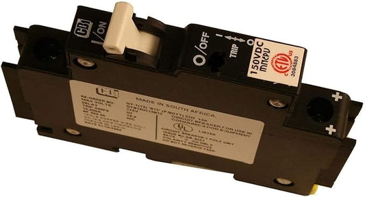 MidNite Solar MNEPV2 DIN Rail Mount Circuit Breaker, 150 Volts (DC) - Black (Like New, No Retail Box)