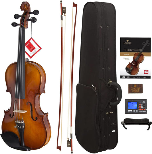 Cecilio Violin For Kids & Adults, Beginners Violins Kit, 3/4 - Natural Varnish-- (Used)