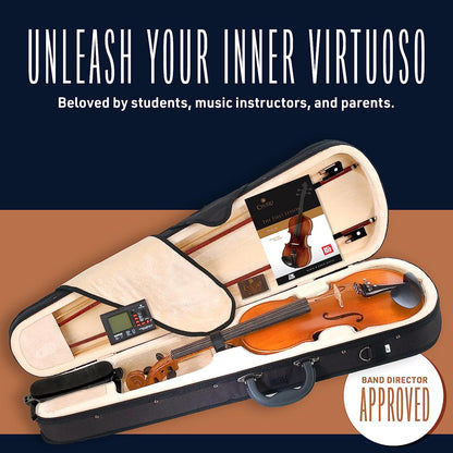 Cecilio Spruce Top Maple Back Violin For Kids & Adults, 1/4, Natural Varnish (Used)
