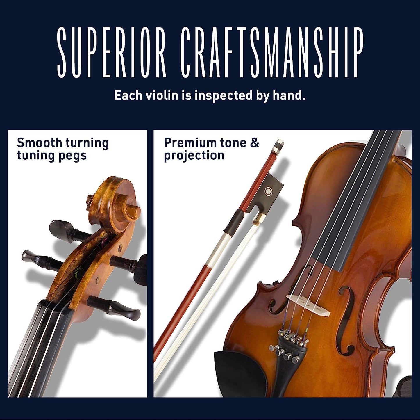 Cecilio Spruce Top Maple Back Violin For Kids & Adults, 1/4, Natural Varnish (Used)