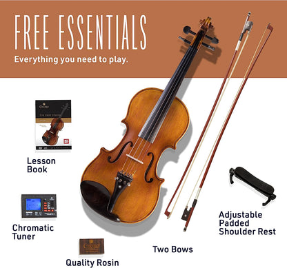 Cecilio Spruce Top Maple Back Violin For Kids & Adults, 1/4 - Natural Varnish-- (Like New)