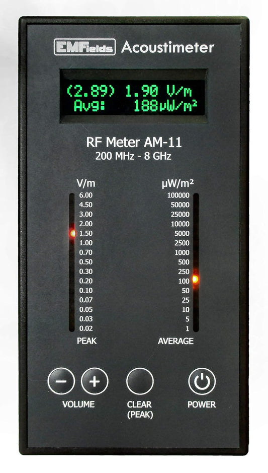 Acoustimeter AM11 Measure Peak and RF Exposure Compact EMF Meter, 0.2-8.0GHz (Used)