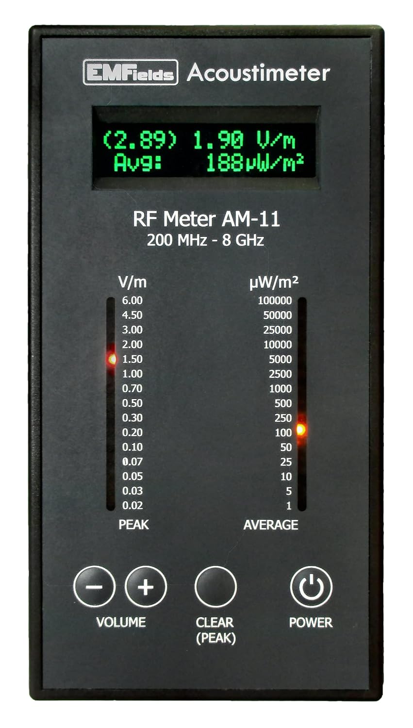 Acoustimeter AM11 Measure Peak and RF Exposure Compact EMF Meter, 0.2-8.0GHz (Used)