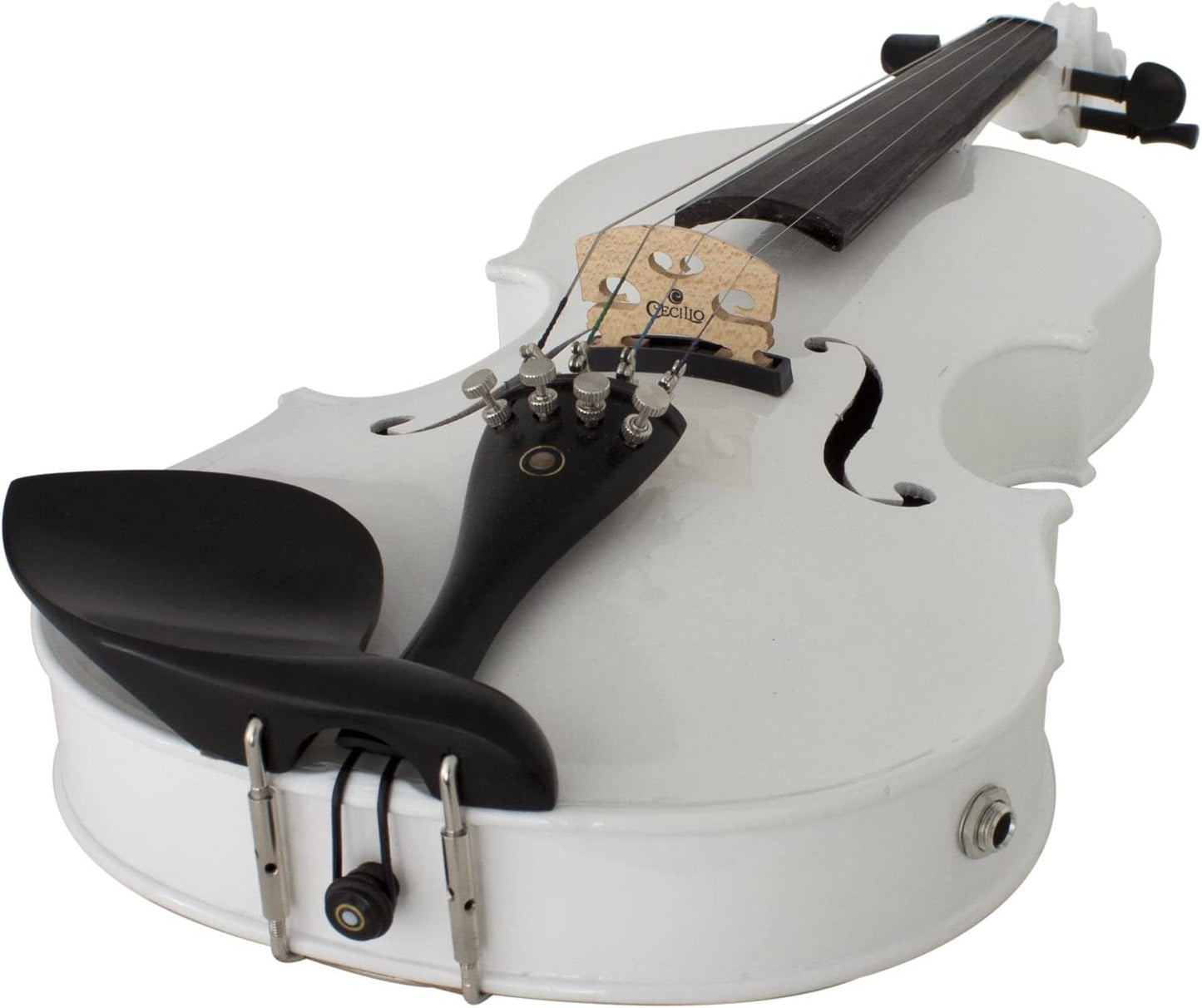 Cecilio 4/4CVNAE-White Ebony Fitted Acoustic/Electric Violin, 4/4 - Pearl White- (Like New)